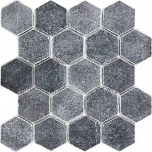 Мраморная мозаика Starmosaic Hex HEXAGON VBs TUMBLED 64х74