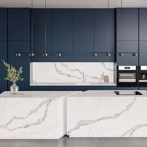 Quantra Quartz Кварцевый агломерат Calacatta Lucca 9010 Quantra Quartz