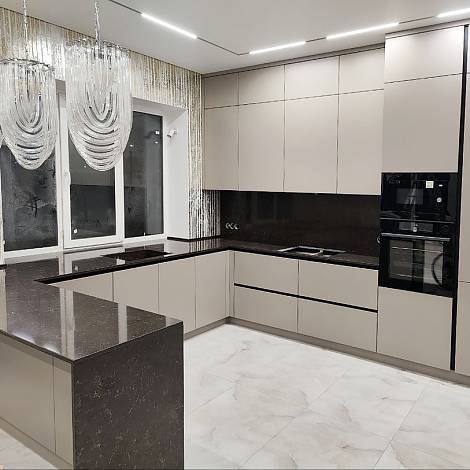 Quantra Quartz Кварцевый агломерат Brown Leaf 2456 Quantra Quartz