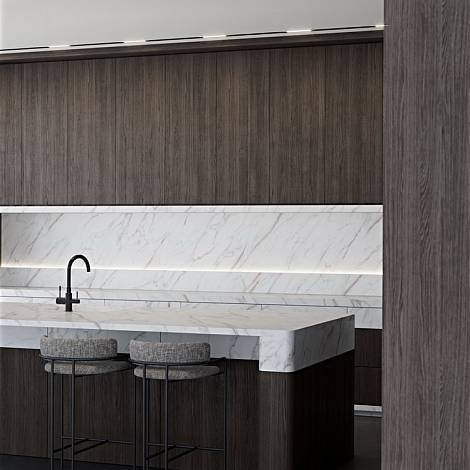 PRIMAX Кварцевый агломерат Primax Fresco 725 Calacatta Platino Bianco
