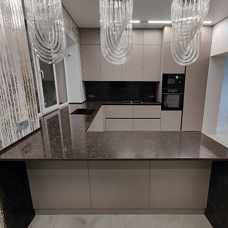 Quantra Quartz Кварцевый агломерат Brown Leaf 2456 Quantra Quartz