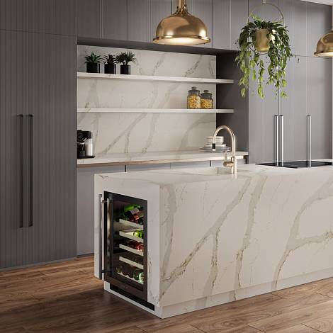 Quantra Quartz Кварцевый агломерат Calacatta Capri 9334 Quantra Quartz