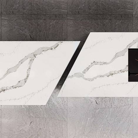 Quantra Quartz Кварцевый агломерат Calacatta Lucca 9010 Quantra Quartz