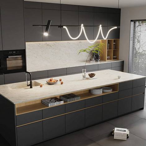 Aleph Stone Кварцевый агломерат ALEPH STONE A86 Travertino Leather