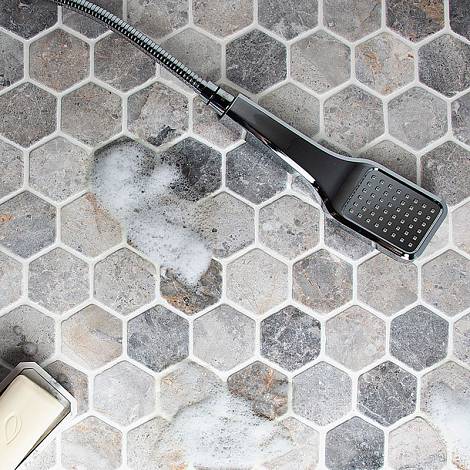 STARmosaic мраморная мозаика Мраморная мозаика Starmosaic Hex HEXAGON VLg TUMBLED 64x74