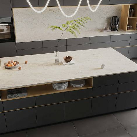 Aleph Stone Кварцевый агломерат ALEPH STONE A86 Travertino Leather