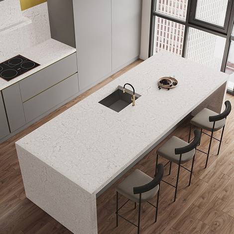 Quantra Quartz Кварцевый агломерат Arctic Breeze 7172 Quantra Quartz