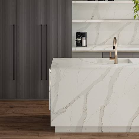 Quantra Quartz Кварцевый агломерат Calacatta Capri 9334 Quantra Quartz