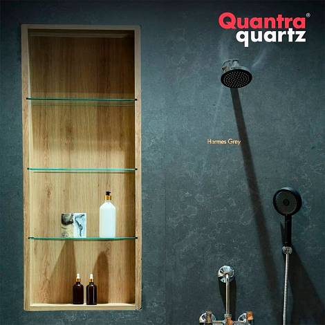 Quantra Quartz Кварцевый агломерат Hermes Grey 8058 Quantra Quartz