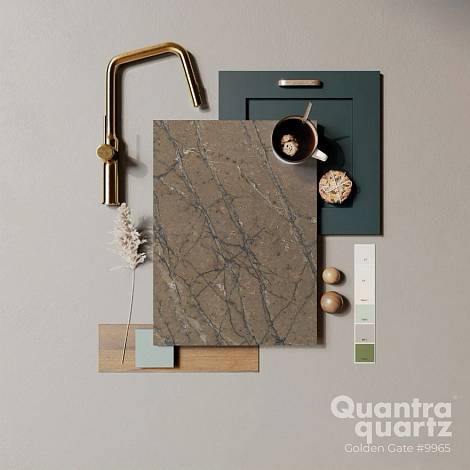 Quantra Quartz Кварцевый агломерат Golden Gate 9965 Quantra Quartz