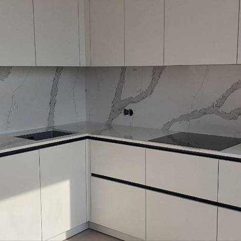 Quantra Quartz Кварцевый агломерат Calacatta Lucca 9010 Quantra Quartz