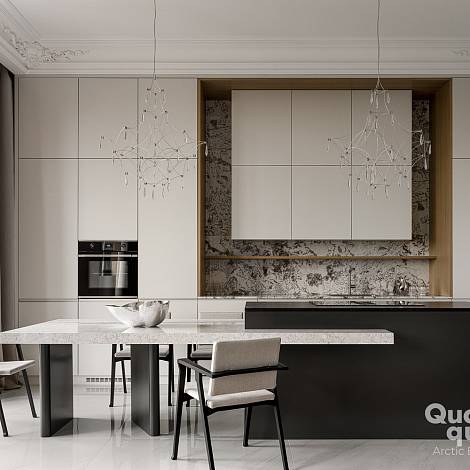 Quantra Quartz Кварцевый агломерат Arctic Breeze 7172 Quantra Quartz