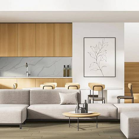 Quantra Quartz Кварцевый агломерат Calacatta Lucca 9010 Quantra Quartz
