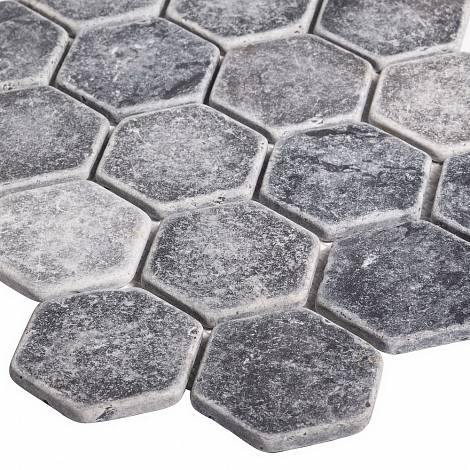 STARmosaic мраморная мозаика Мраморная мозаика Starmosaic Hex HEXAGON VBs TUMBLED 64х74